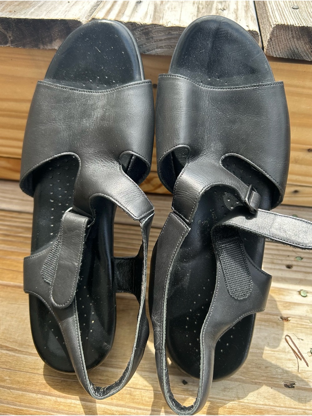 SAS Tripad Comfort Black Leather Slingback Sandals Women’s Size 7